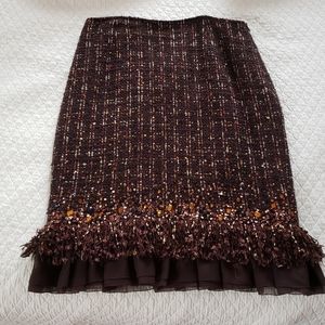 Lafayette 148 Wool skirt w.sequin detail